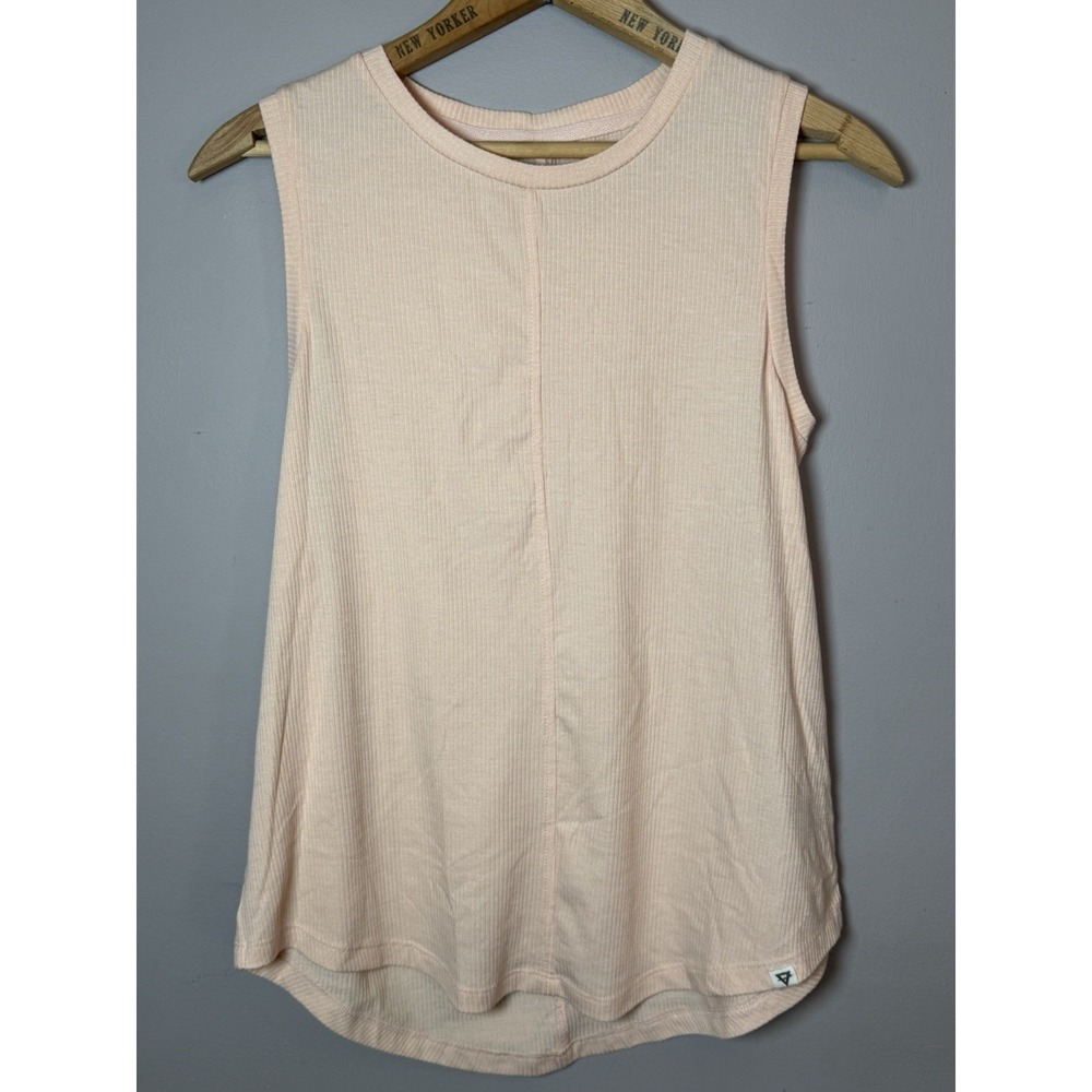 LIV OUTDOOR Tank Pullover Crew Neck Light peach ribbed Small